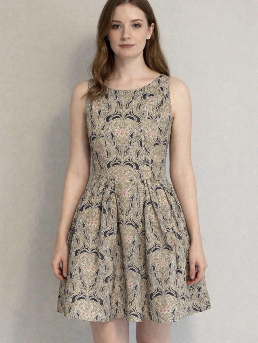 ModCloth BB Dakota "Fit and Flare" above the knee Brocade Dress size 4